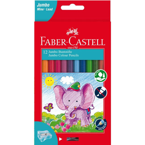 Picture of Coloring pencil jumbo 12clrs With Sharpener Faber-