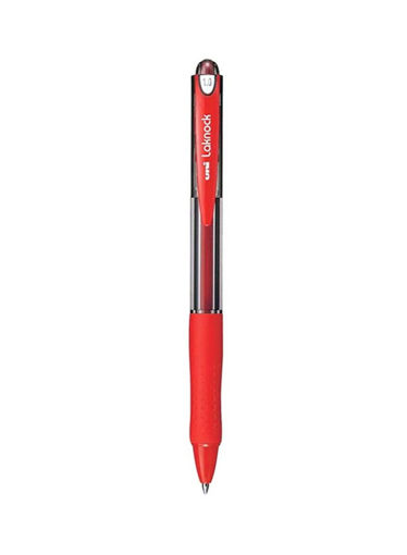Picture of Retractable Pen Red 1mm Uni Laknock