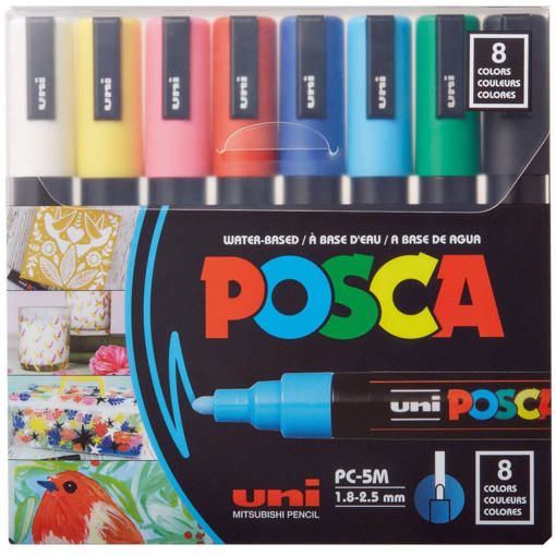 Picture of Paint Marker 8clrs Neon 1.8-2.5mm Uni Posca