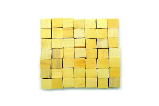 Picture of Wooden Blocks 49pcs Natural Oak 1.5cm Square Hand