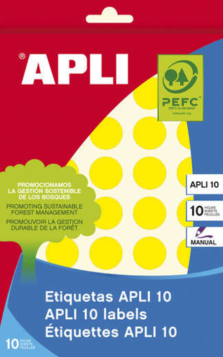 Picture of Office label 320pcs Yellow 19mm Round Apli