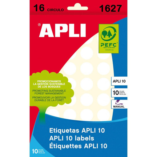 Picture of Office label 540pcs White 16mm Round Apli