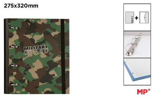 Picture of Binder 4rings 27x32mm Army Olive 4cm Carton MP