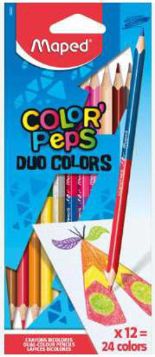 Picture of Colour Pencil 12pcs 24clrs Twin Tip Maped