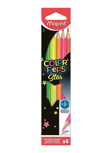 Picture of Colour Pencil 6clrs Neon Color Peps Maped