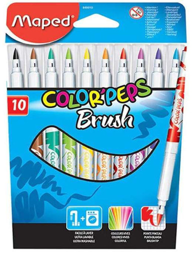 Picture of Felt pens 10clrs Brush Tip Maped