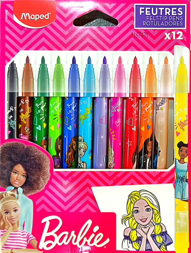 Picture of Felt pens 12clrs Barbie Maped