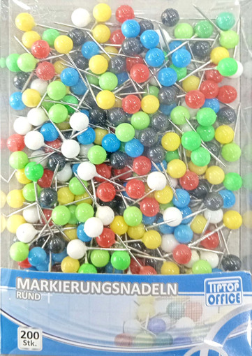 Picture of Map Pins 200pcs Asstd.clrs Tip Top