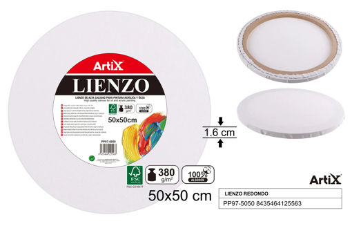Picture of Stretched Canvas 50x50cm Round Artix