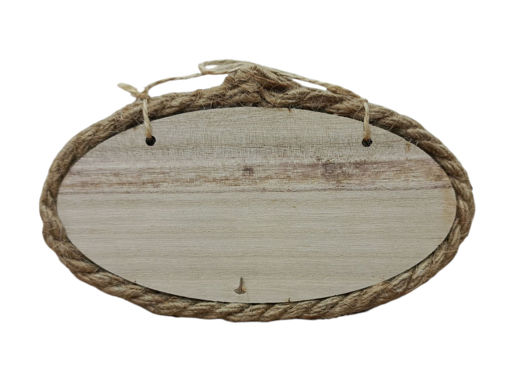 Picture of Wooden Ellipse 16*9*1cm With Hemp Rope 18bs349