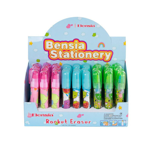 Picture of Eraser Pencil Rocket Neon Clrs Bensia