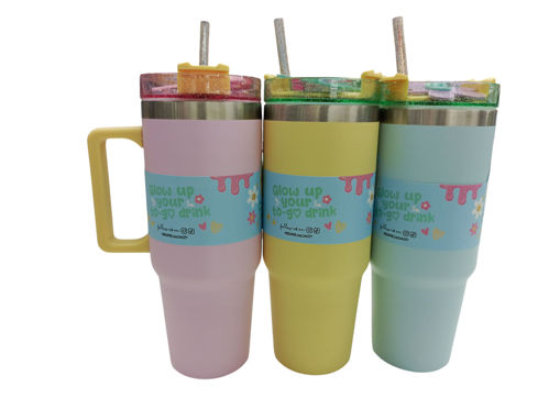 Picture of Mug With Straw 920ml Glitter Marshmallow
