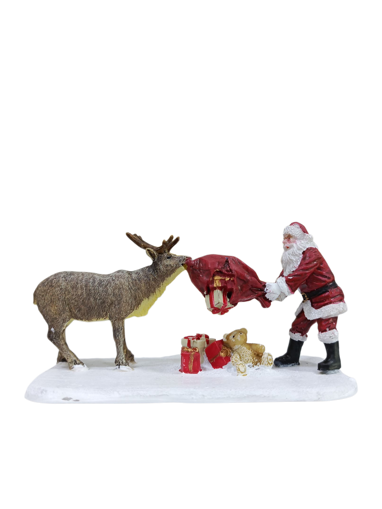 Picture of Chrıstmas Decoration Edelman Reindeer Teasing Sant