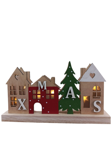 Picture of Chrıstmas Decoration Wood Edelman,House And Tree