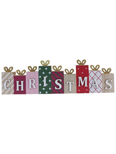 Picture of Chrıstmas Decoration Red/White Wood Edelman Gift