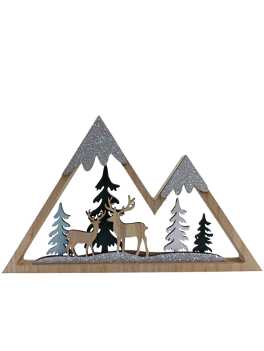 Picture of Chrıstmas Decoration Glitter Silver Wood Edelman