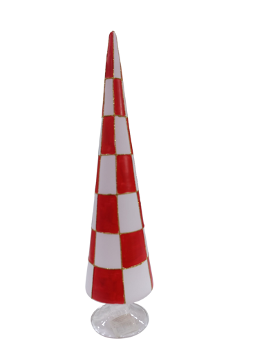 Picture of Christmas Tree Red/White Glass Edelman