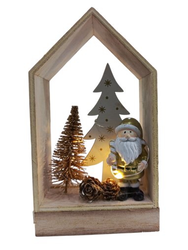 Picture of Chrıstmas Decoration white/Gold House Shape