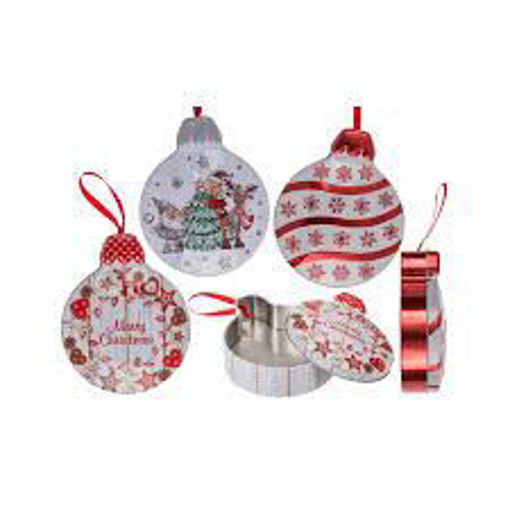 Picture of Box For Gift Metal Out of the blue, Christmas Baub
