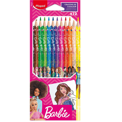 Picture of Colour Pencil 12clrs Barbie Maped