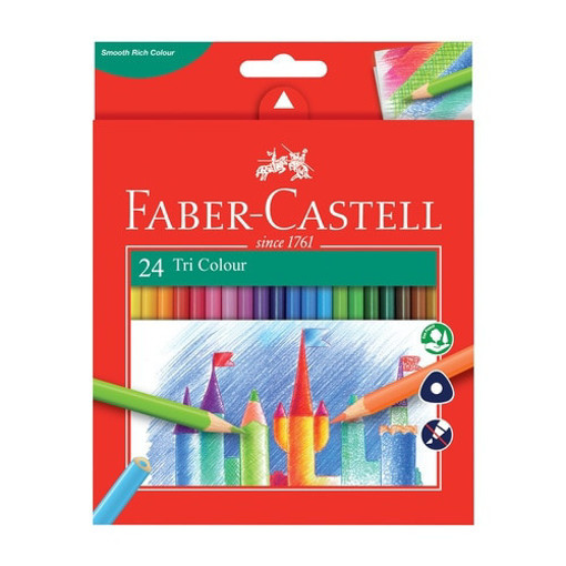Picture of Colour Pencil 24clrs Triangle Faber-Castell