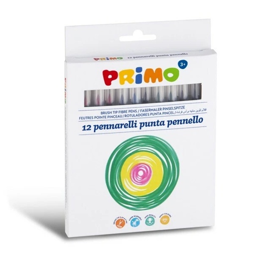 Picture of Felt pens 12clrs Brush Tip Primo