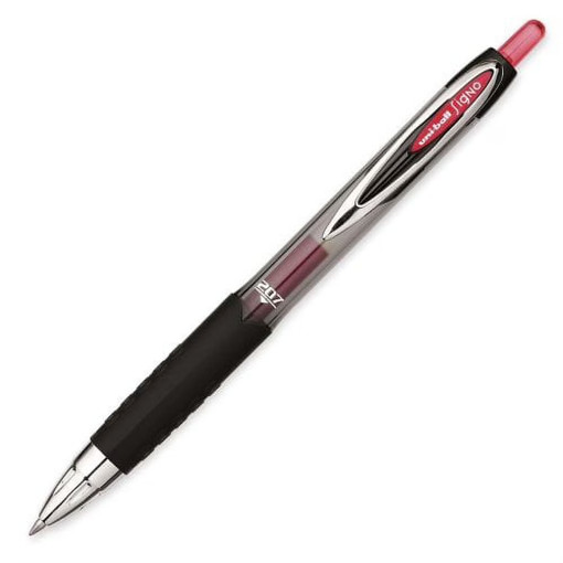 Picture of Retractable Pen Red 1mm Gel Uni-Ball Gel Impact