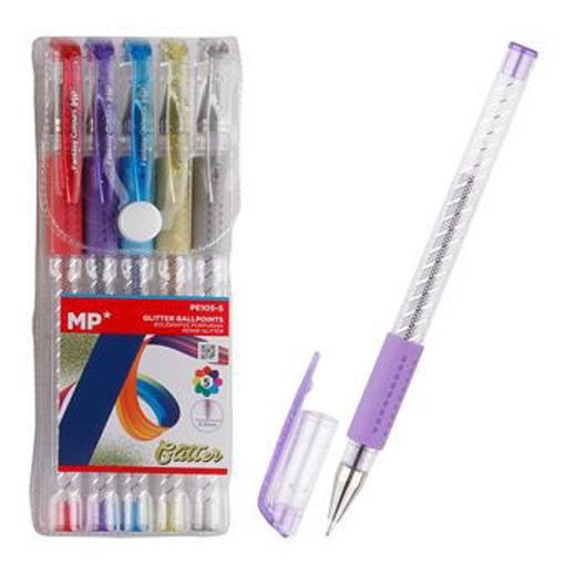 Picture of Ball Pen 5clrs 0.9mm Glitter MP