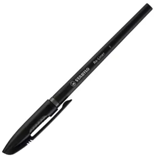 Picture of Ball Pen F Black 0.7mm Re-liner Stabilo