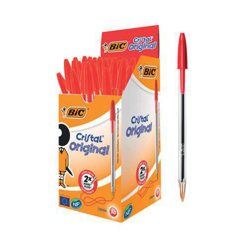 Picture of Ball Pen Medium Red 1mm Bic Cristal