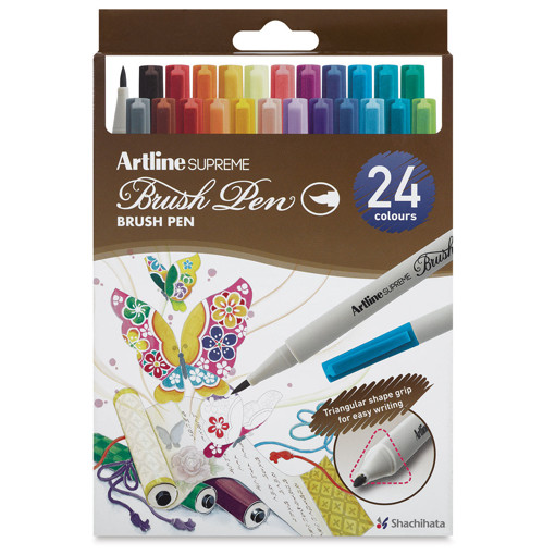 Picture of Brush Pen 24clrs Grip Triangle Artline