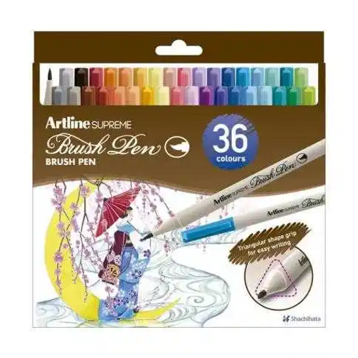 Picture of Brush Pen 36clrs Grip Triangle Artline