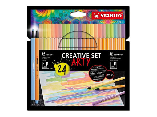Picture of Assorted Pack Pastel 24pcs Stabilo Pen 68&Point 88