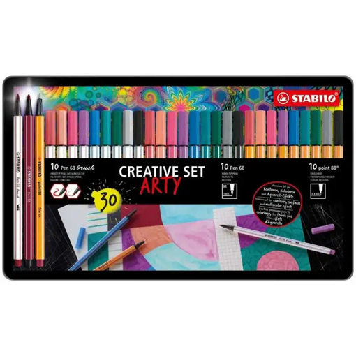 Picture of Asstd Pack 30pcs (0.4 & 1 & Brush) Stabilo Pen 68&