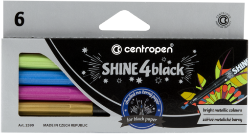 Picture of Felt pens 6clrs Metallic 2.5mm Centropen
