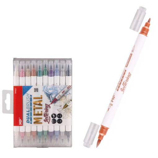Picture of Fiber Pen Pack 10clrs Metallic Fine Twin Tip MP