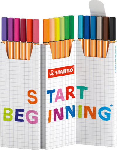 Picture of Fineliner Pack 18clrs 0.4mm Stabilo Point 88