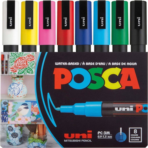 Picture of Paint Marker 8clrs Neon 0.9-1.3mm Uni Posca