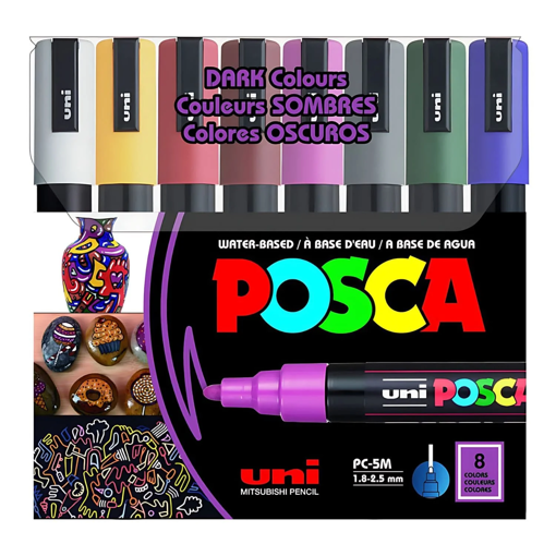 Picture of Paint Marker 8clrs Dark 1.8-2.5mm Uni Posca