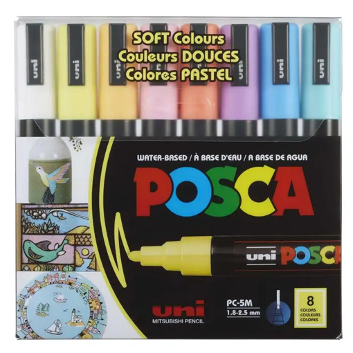 Picture of Paint Marker 8clrs Pastel 1.8-2.5mm Uni Posca