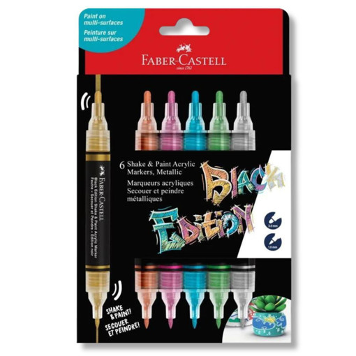 Picture of Acrylic Marker 6clrs Metallic Faber-Castell