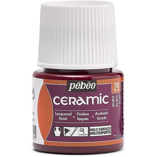 Picture of Ceramic Paint 45ml Ruby Pebeo