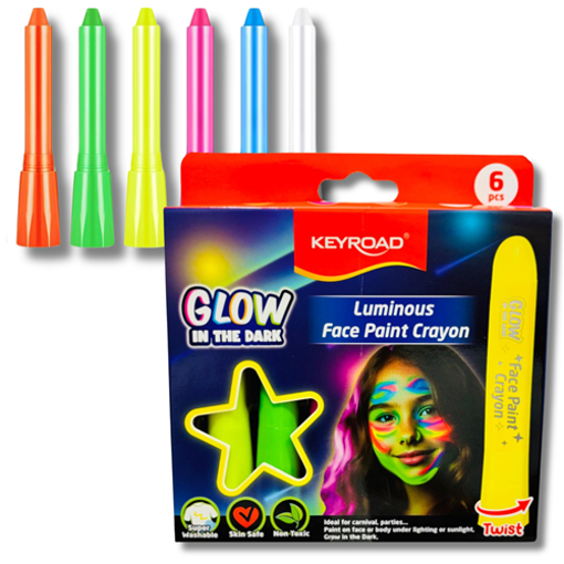 Picture of Face Painting 6clrs Glow In The Dark Keyroad