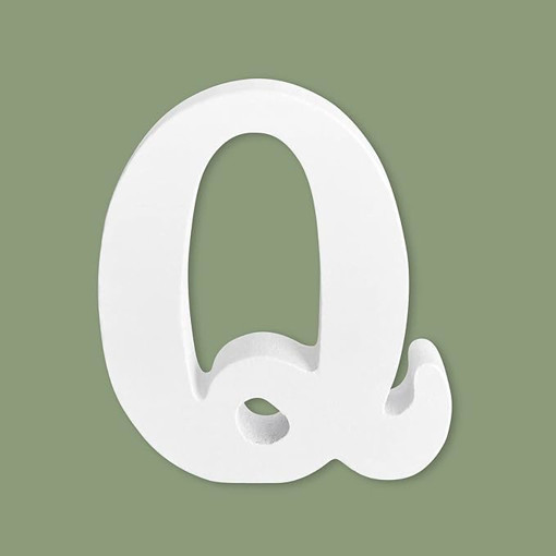 Picture of Wood 10.5cm White Letter Hand Craft,Q