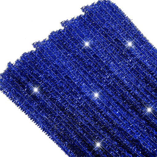 Picture of Chenille Stems 48pcs Glitter Blue 30cm Craft for a