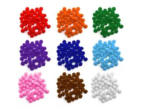 Picture of Pompoms 50pcs Asstd.clrs 1cm Hand Craft
