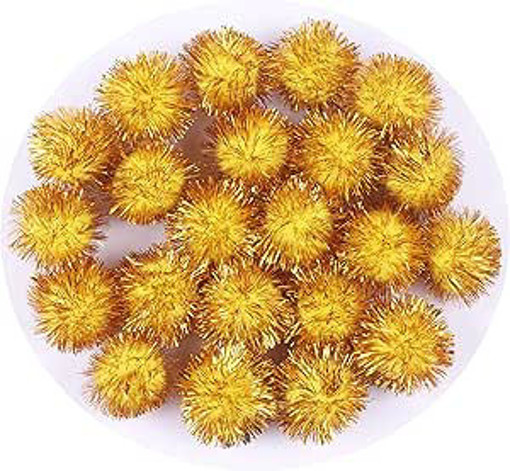 Picture of Pompoms 50pcs Gold 20mm Hand Craft