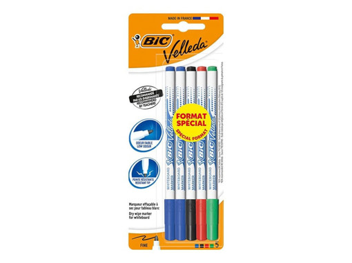 Picture of WhiteBoard Marker 5clrs Fine Bic Velleda