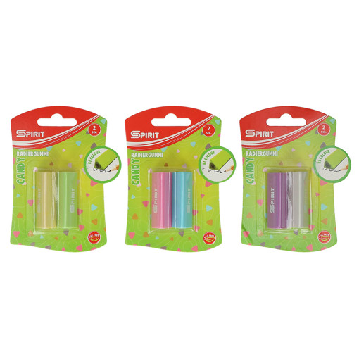 Picture of Eraser Medium (Set of 2) Neon Clrs Triangle Spirit