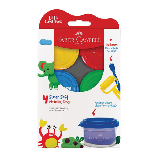 Picture of Clay Dough (Set of 4) + 2 Accessories Faber-Castel